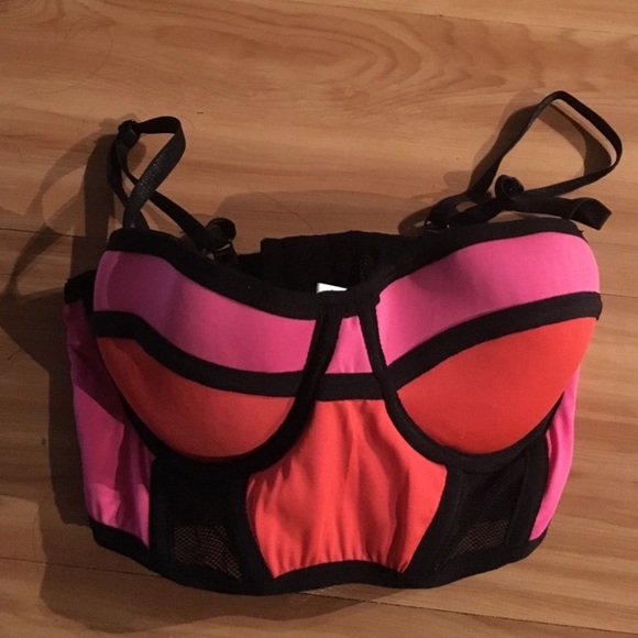 Color Block push up Rave Bralette - Picture 2 of 3